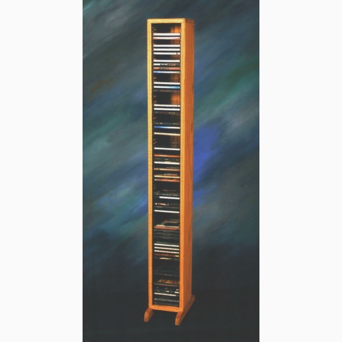 Solid Oak Tower For Cd'S (Individual Locking Slots)