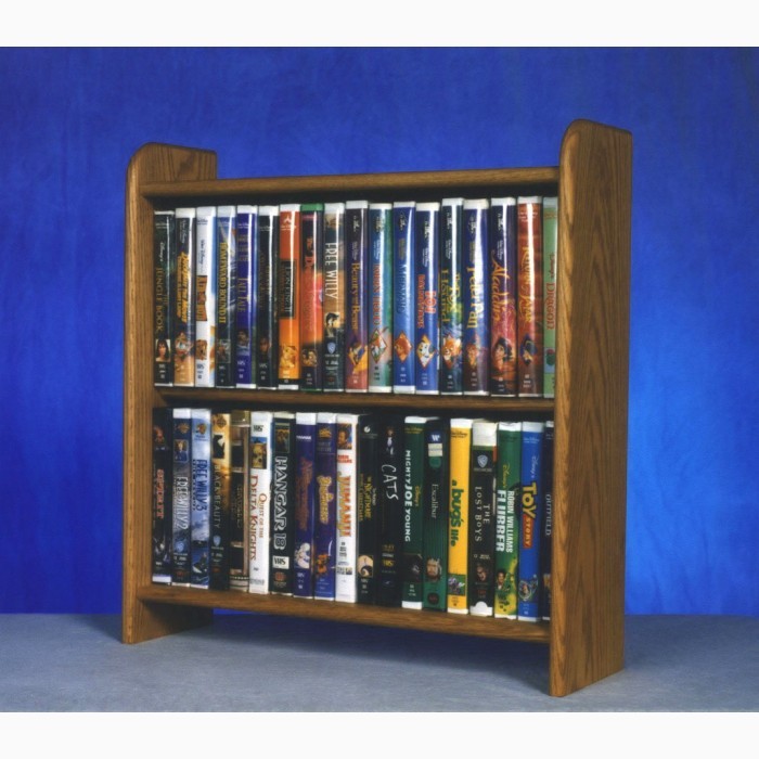 Cdracks Media Furniture Solid Oak Wall or Shelf Mount DVD/VHS Tape/Book Cabinet Honey Finish 108-4 W 