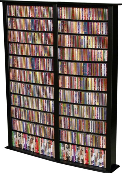 Adjustable Shelves CD DVD Bluray Media Book Storage Cupboard Bookcase