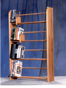 160 Dvd Dowel Storage Rack, Wooden Dvd Shelf