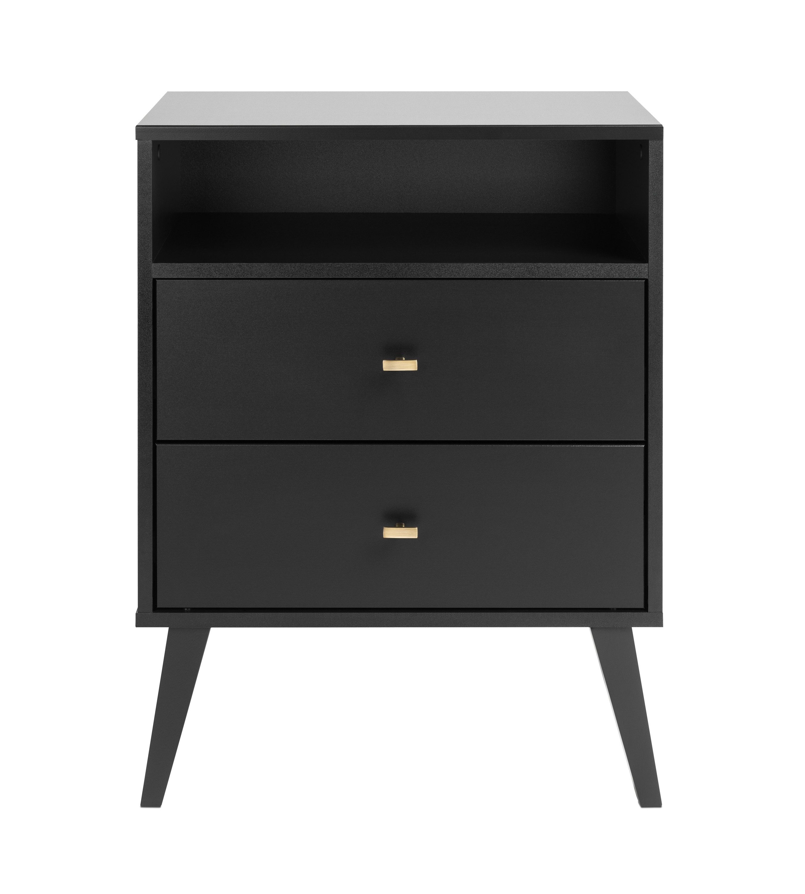 Prepac Milo Mid Century Modern 2-drawer Tall Nightstand with Open Shelf