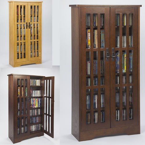 Media Storage Cabinet, Media Storage Unit With Doors