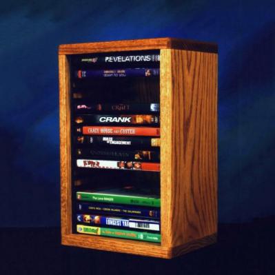 Solid Oak Desktop Or Shelf DVD Cabinet (Individual Locking Slots)