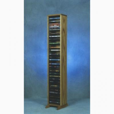 Solid Oak Tower For DVD'S (Individual Locking Slots)
