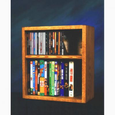 Solid Oak Desktop Or Shelf For Cd'S And DVD'S/ Vhs Tapes