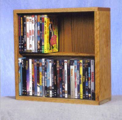 Solid Oak 2 Row Dowel DVD Cabinet Tower