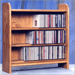 Solid Oak 3 Shelf Cd Cabinet