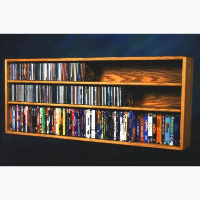 Solid Oak Shelf Mount For Cd And DVD/Vhs Tape/Book Cabinet