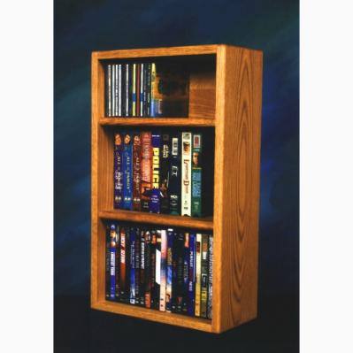 Solid Oak Desktop Or Shelf For Cd'S And DVD'S/ Vhs Tapes