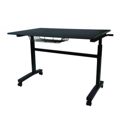 Desk - Atlantic Adjustable Height with Casters Black