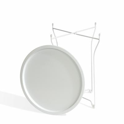Table- Metal Round Tray White