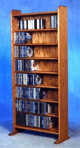 Solid Oak 8 Shelf Cd Cabinet