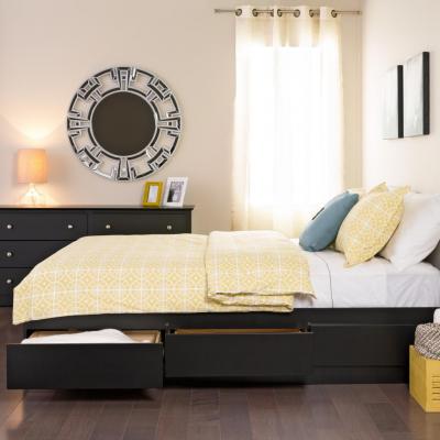 Black Full Mate's Platform Storage Bed with 6 Drawers