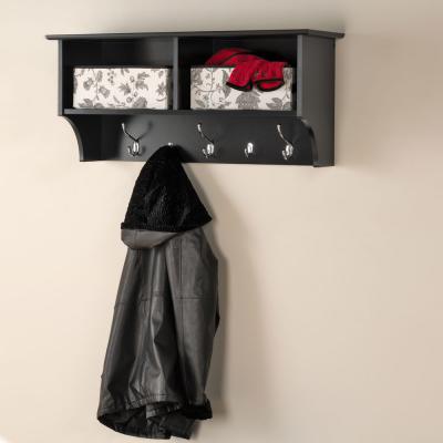 Black 36-inch Wide Hanging Entryway Shelf