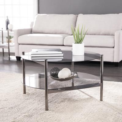 Glenwald Round Cocktail Table w/ Glass Top