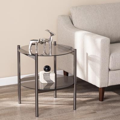 Glenwald Round End Table w/ Glass Top