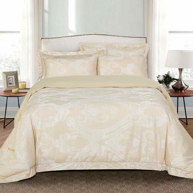Jacquard Queen Duvet Cover Set Fitted Sheet Bedding | Dolce Mela DM503Q