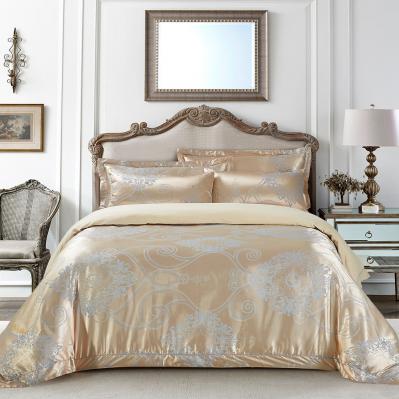 Jacquard King Duvet Cover Set Fitted Sheet Bedding | Dolce Mela DM506K