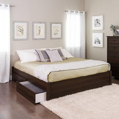 Select Espresso King 4-Post Platform Bed with 2 Drawers