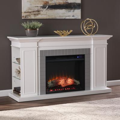 Rylana Bookcase Electric Fireplace w/ Touch Screen Control Panel