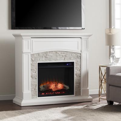 Seneca Electric Touch Screen Media Fireplace - White