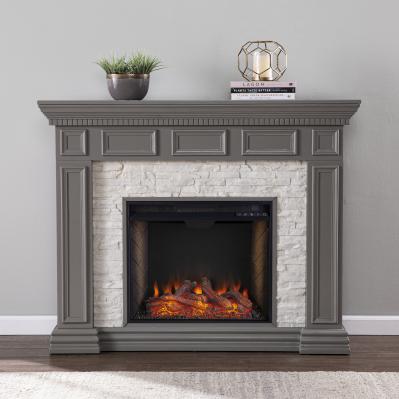 Dakesbury Smart Fireplace w/ Faux Stone