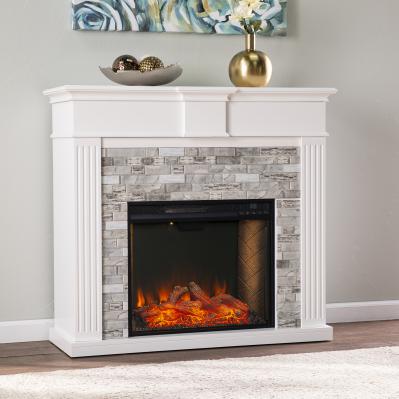 Bondale Smart Electric Fireplace w/ Faux Stone Surround