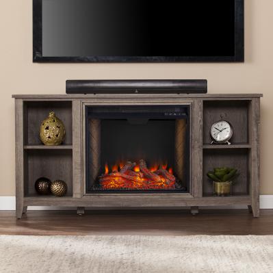 Parkdale Smart Fireplace w/ Storage - Mocha Gray