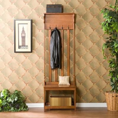 Mission Oak Hall Tree Entry Bench