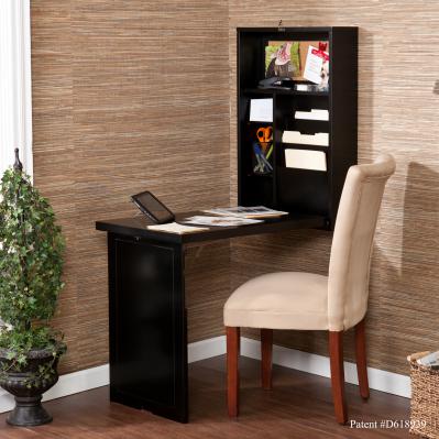 Fold-Out Convertible Desk - Black