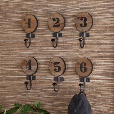 Decorative 6Pc Numbered Hook Set