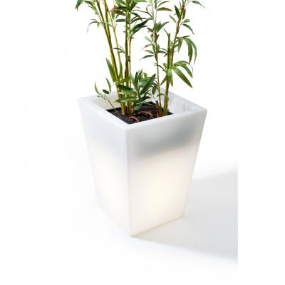 Hugo Pot Short - White (with outdoor cord, and waterdrain system)