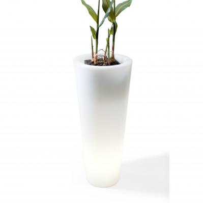 Conic Pot Tall - White (with outdoor cord, and waterdrain system)