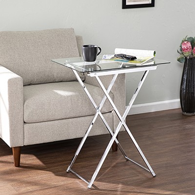 Meridino Folding Tray Table - Chrome