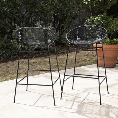 Caltaro Pair of All-Weather Rattan Outdoor Stools