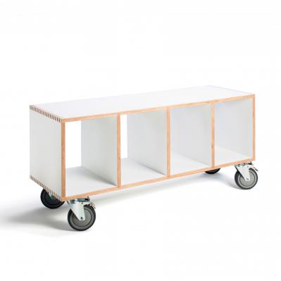 BBox4 - White laminate with casters