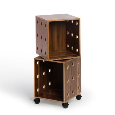 Walnut Perf Boxes- 2 stack with casters