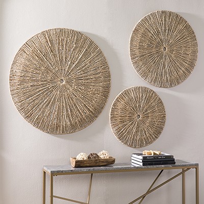 Dahlia Seagrass Wall Decor - 3pc Set