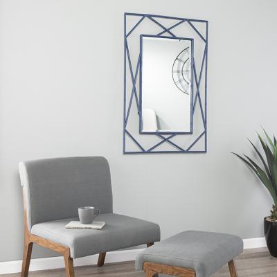 Belews Geometric Wall Mirror - Navy