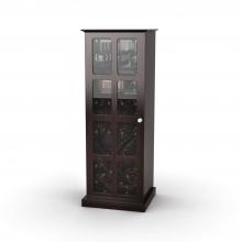 Atlantic Windowpane Wood Wine Cabinet in Espresso