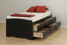 Twin 6 drawer Tall Platform Storage Bed