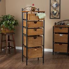5-DRWR WICKER STORAGE UNIT