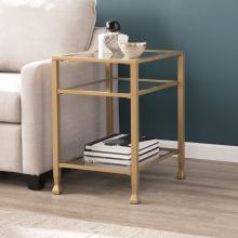 Jaymes Gold Metal and Glass End Table