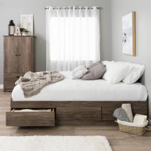 Drifted Gray King Mate’s Platform Storage Bed with 6 Drawers