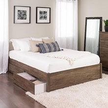 Select Drifted Gray Queen 4-Post Platform Bed with 2 Drawers