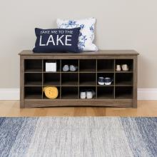 Shoe Cubby Bench, Drifted Gray