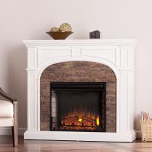 Tanaya Stacked Stone Effect Electric Fireplace - White