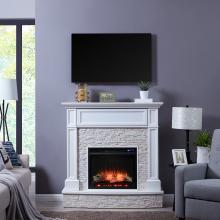 Jacksdale Touch Screen Electric Media Fireplace w/ Faux Stone