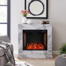 Dendale Faux Marble Fireplace w/ Alexa Firebox