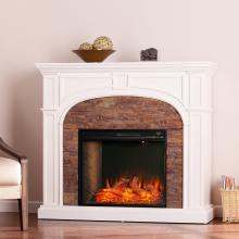 Tanaya Smart Fireplace w/ Faux Stone